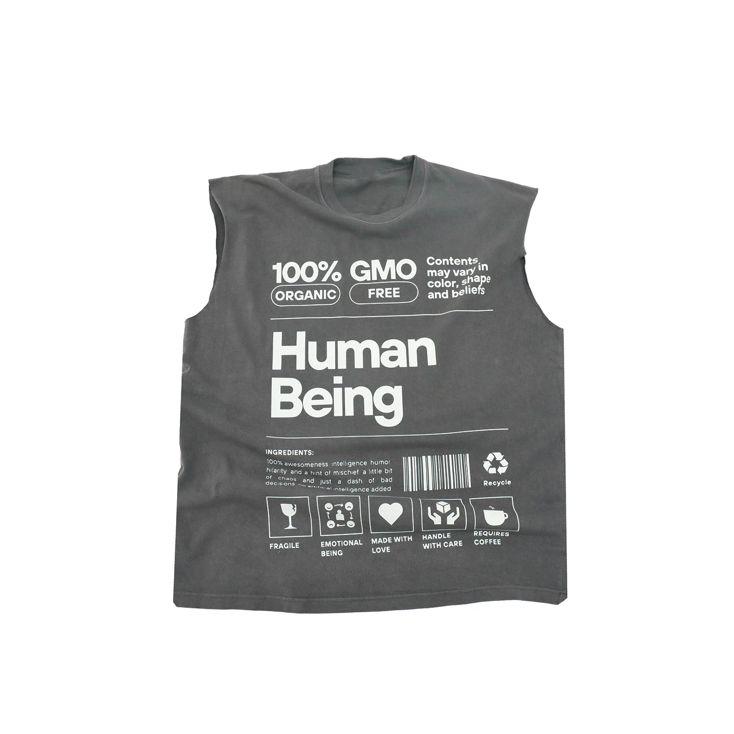 100% Organic Tee Cream & Vintage Black edition sleeveless