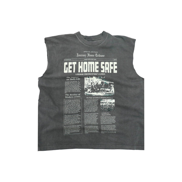 Newspaper Tee Cream & Vintage black sleeveless edition